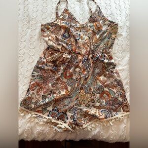 Women’s Boho Print with fringe:XL